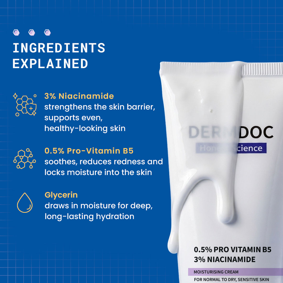 DermDoc 0.5% Pro Vitamin B5 & 3% Niacinamide Moisturising Cream - image 3