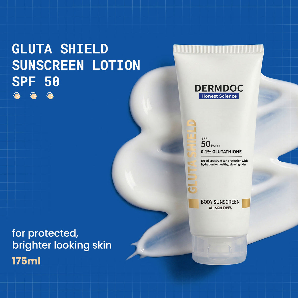 DermDoc Gluta Shield Body Sunscreen Lotion SPF 50 PA+++ - DermDoc
