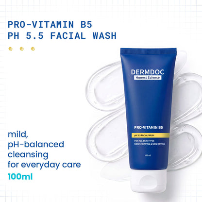 DermDoc Pro-Vitamin B5 pH 5.5 Gentle Facial Wash - DermDoc