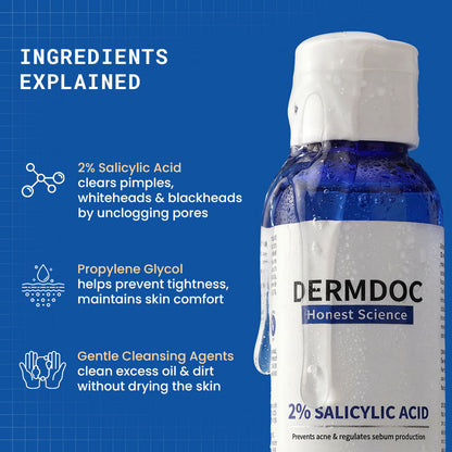 DermDoc 2% Salicylic Acid Face Wash (120 ml) - image 3