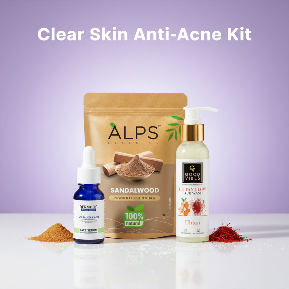 DermDoc X Alps Goodness X Good Vibes Clear Skin Anti Acne Kit - DermDoc
