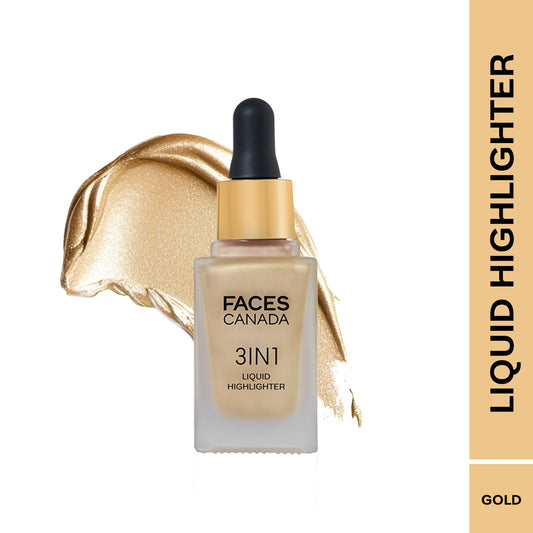 Faces Canada 3 in 1 Liquid Highlighter – Gold 01, 18 ml - Faces Canada