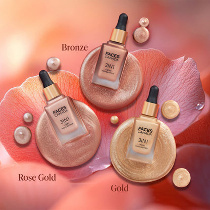 Faces Canada 3 in 1 Liquid Highlighter – Gold 01, 18 ml - image 4