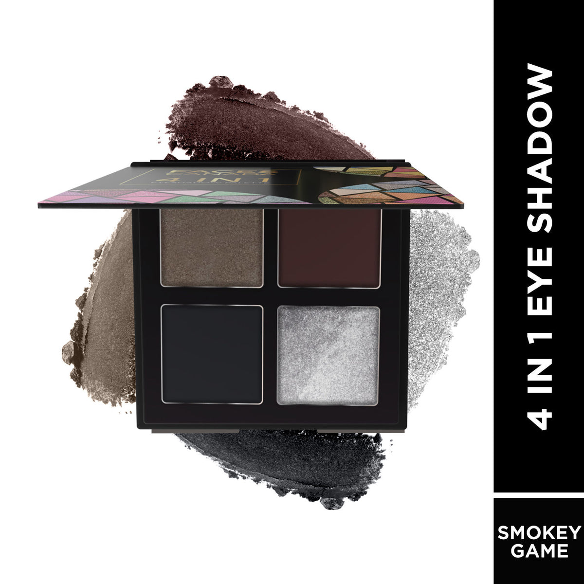 Faces Canada 4 IN 1 Quad Eyeshadow Palette – Smokey Game 07, 4.8 gm - Faces Canada