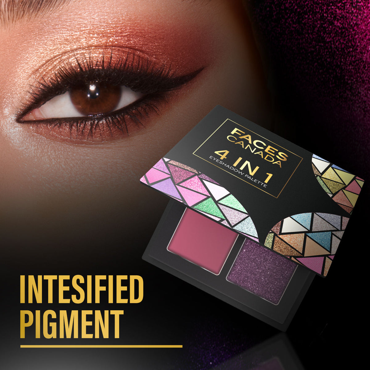 Faces Canada 4 IN 1 Quad Eyeshadow Palette – Smokey Game 07, 4.8 gm - image 3
