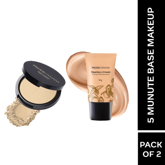 Faces Canada 5 Minute Base Makeup Combo – Peaches N Cream Tinted Moisturizer (Mini) - Faces Canada