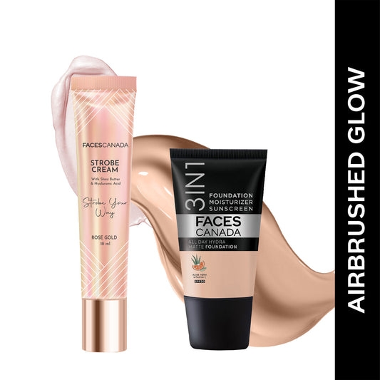 Faces Canada Airbrushed Glow Combo – All Day Hydra Matte Foundation - Faces Canada