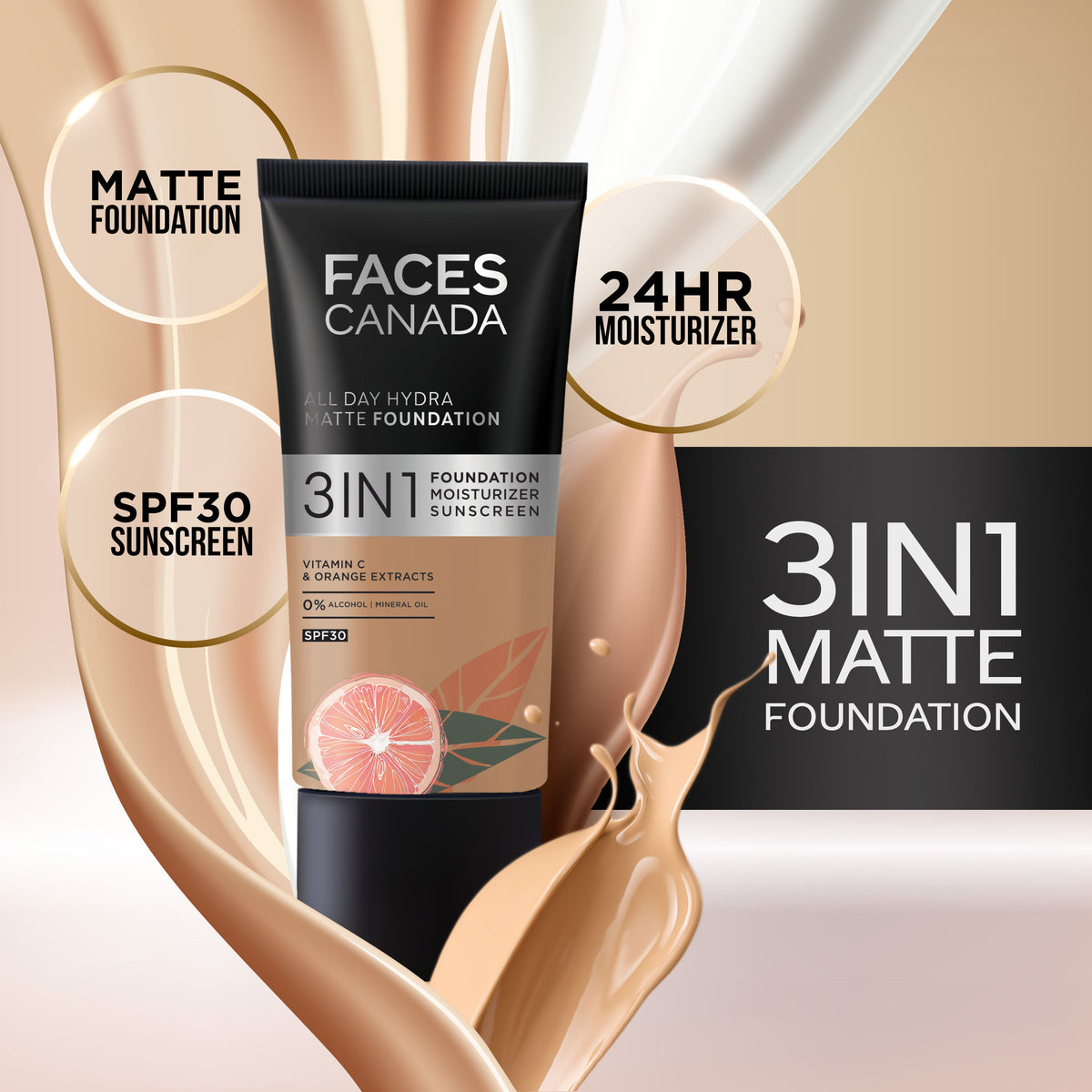 Faces Canada All Day Hydra Matte Foundation – 3-in-1 Foundation + Moisturizer + SPF30 - image 5