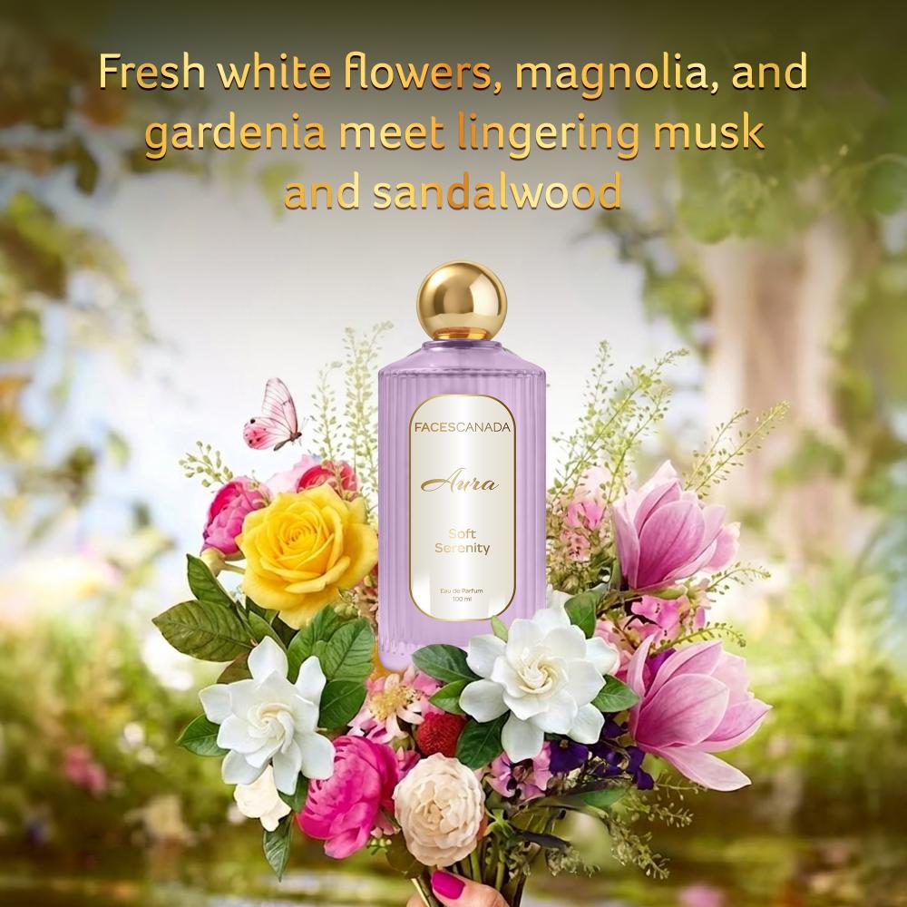 Faces Canada Aura Soft Serenity Eau De Parfum For Women, 100 ml – Fresh Floral Long Lasting Perfume Upto 8 Hrs - image 3