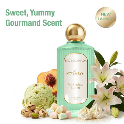 Faces Canada Aura Whimsical & Wild Eau De Parfum For Women, 100 ml – Sweet Gourmand Long Lasting Perfume Upto 8 Hrs - Faces Canada