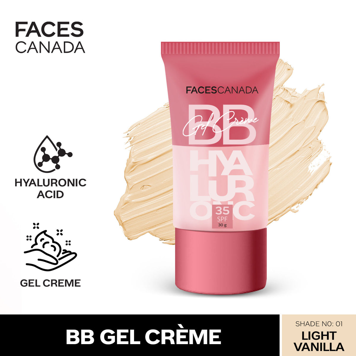 Faces Canada SPF 35 BB Gel Creme – Light Vanilla, 30 gm - Faces Canada