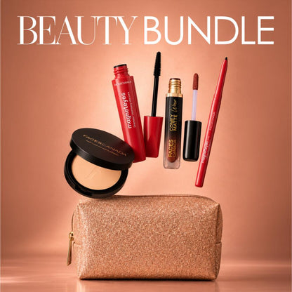 Faces Canada Beauty Bundle – Magneteyes Kajal (0.35 gm) + Magneteyes Mascara (9.5 ml) + Comfy Matte Wow Lipstick - Faces Canada
