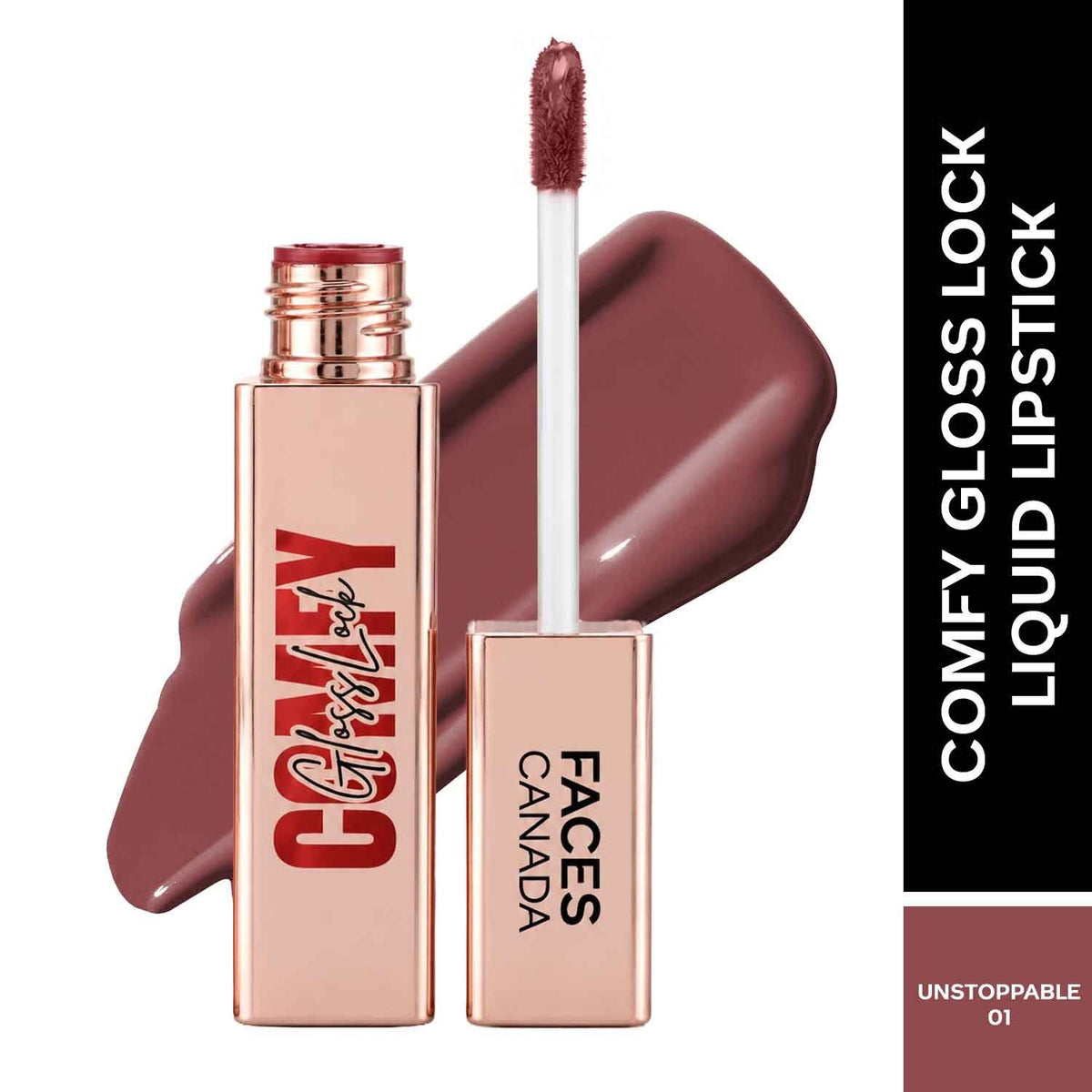 Faces Canada Comfy GlossLock Liquid Lipstick – Unstoppable 01, 4 ml - Faces Canada