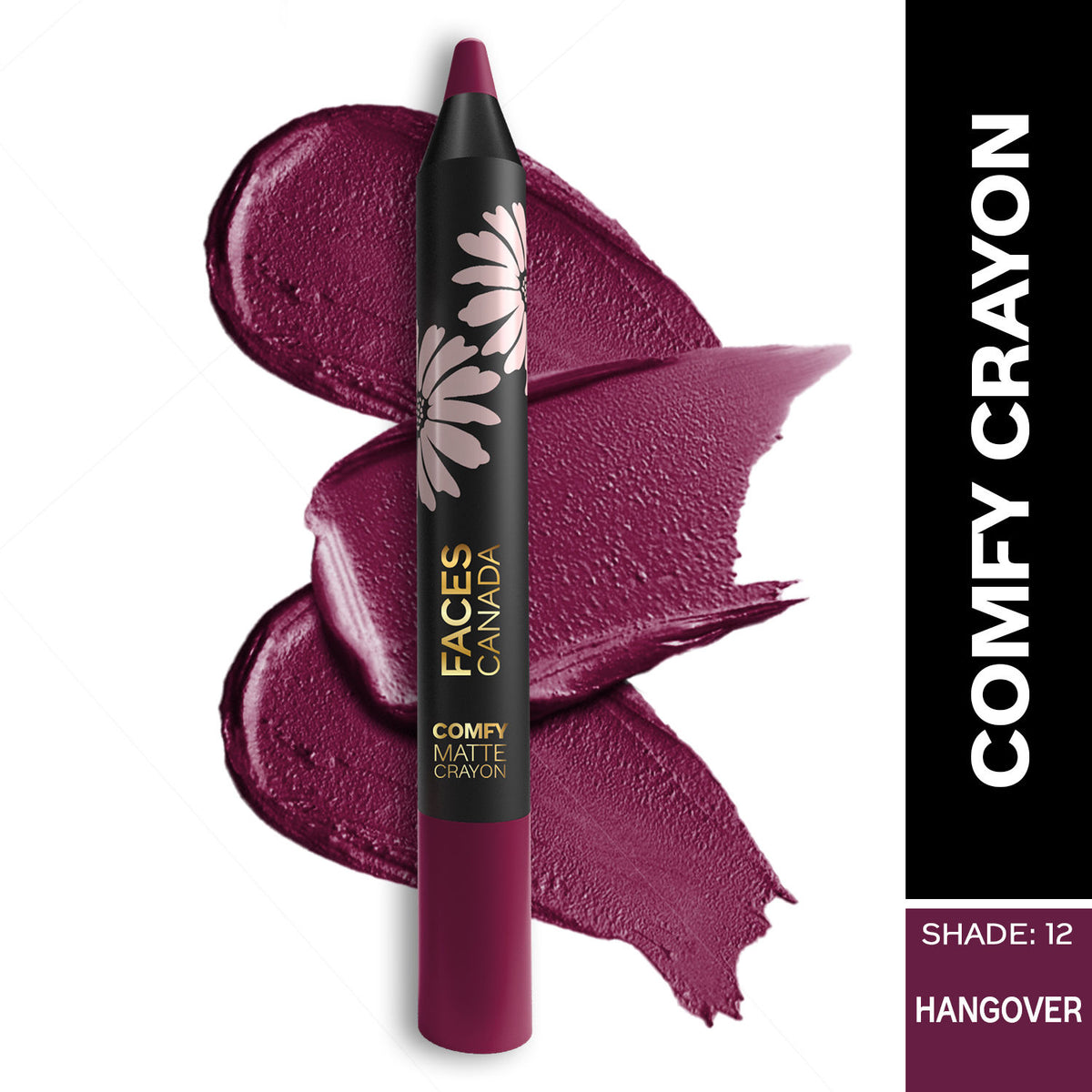 Faces Canada Comfy Matte Crayon I Creamy Matte I Chamomile & Shea Butter I Alcohol-free I Hangover 12 2.8 gm - Faces Canada