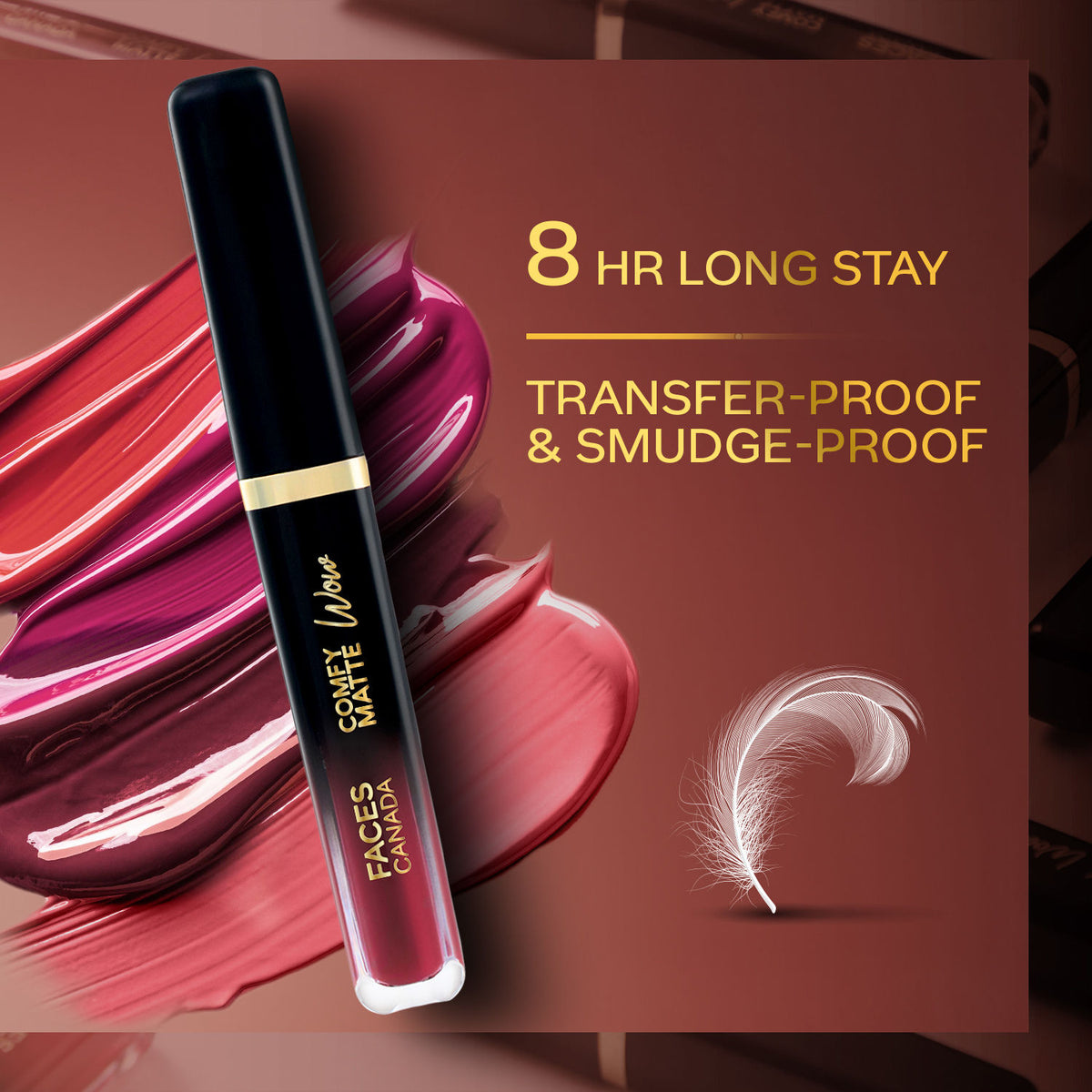 Faces Canada Comfy Matte Wow Liquid Lipstick – Cocoa Crush 07 (3.8ml) & Comfy Matte Velvet Touch Lipstick - image 4