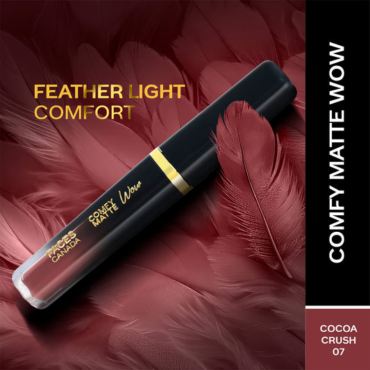 Faces Canada Comfy Matte Wow Liquid Lipstick – Cocoa Crush 07, 3.8 ml - Faces Canada