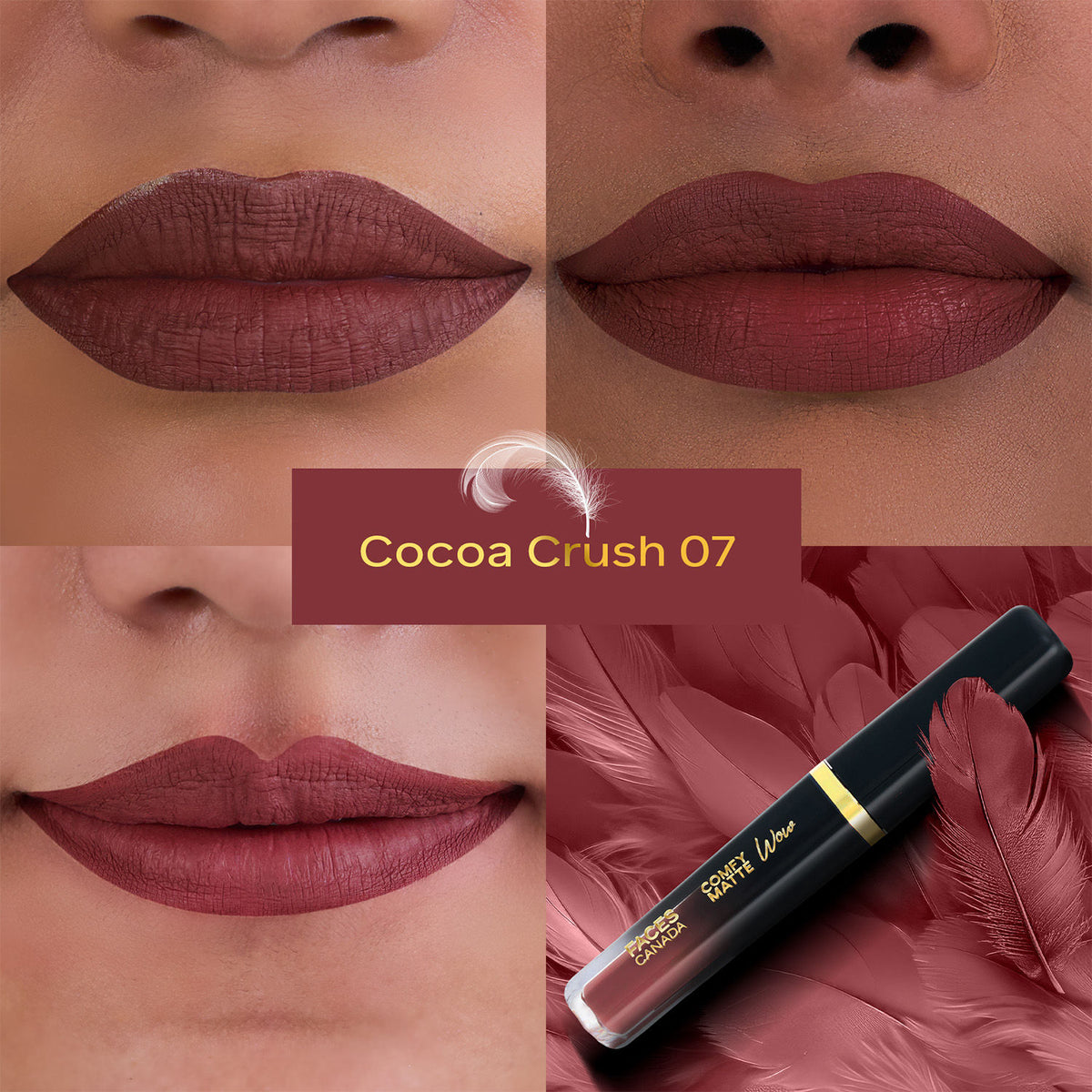 Faces Canada Comfy Matte Wow Liquid Lipstick – Cocoa Crush 07, 3.8 ml - image 3