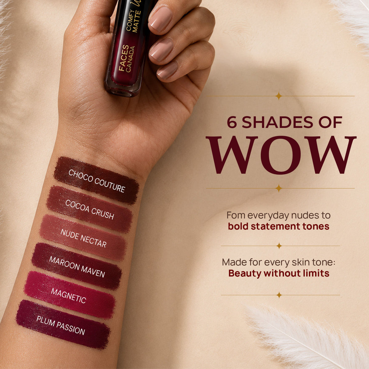 Faces Canada Comfy Matte Wow Mini Liquid Lipstick Kit – Pack of 6 - image 4