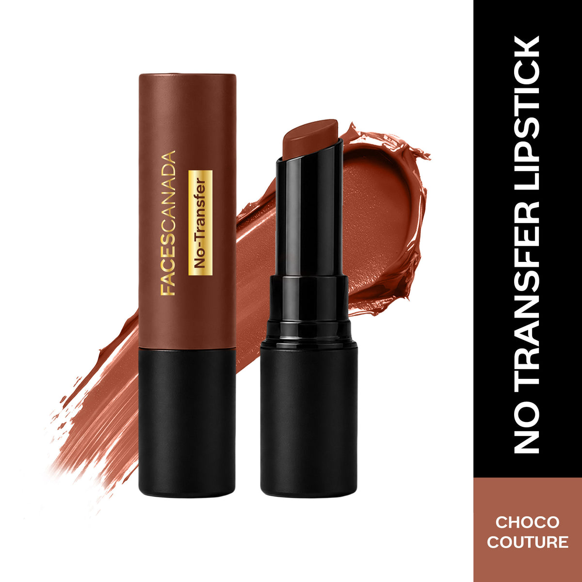 Faces Canada Comfy Matte Wow No Transfer Bullet Lipstick – Choco Couture 01, 3.5 gm - Faces Canada