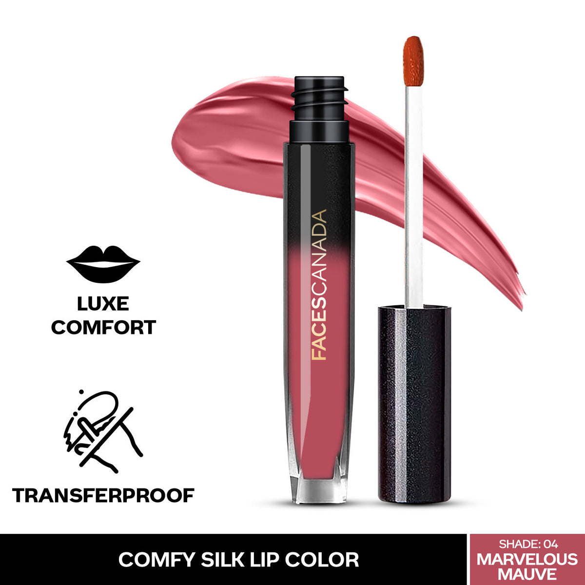 Faces Canada Comfy Silk Liquid Lipstick – Marvelous Mauve, 3 ml - Faces Canada