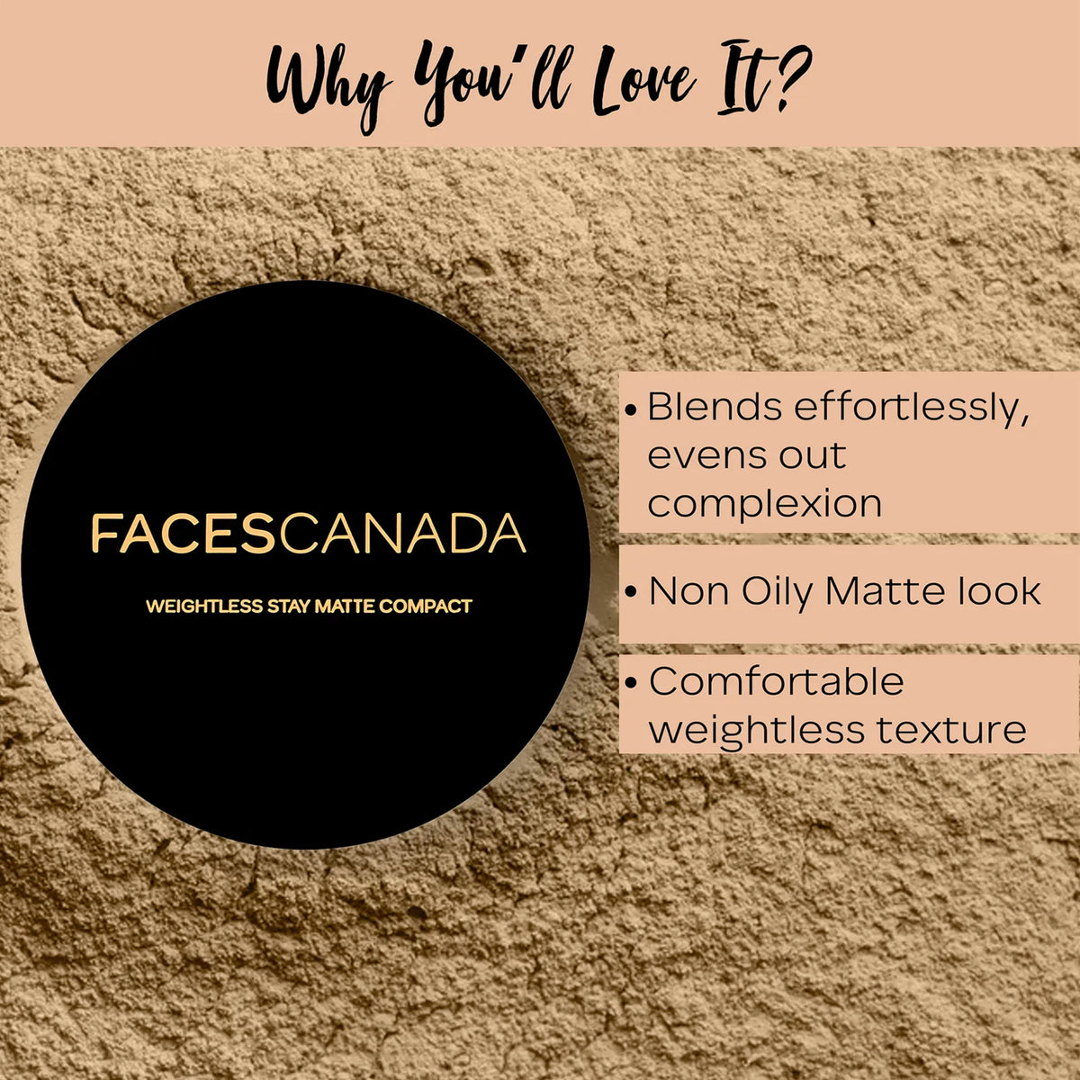 Faces Canada Compact + Kajal Combo – Weightless Stay Matte Compact Beige + Magnet Eyes Kajal Combo of 2 - image 3