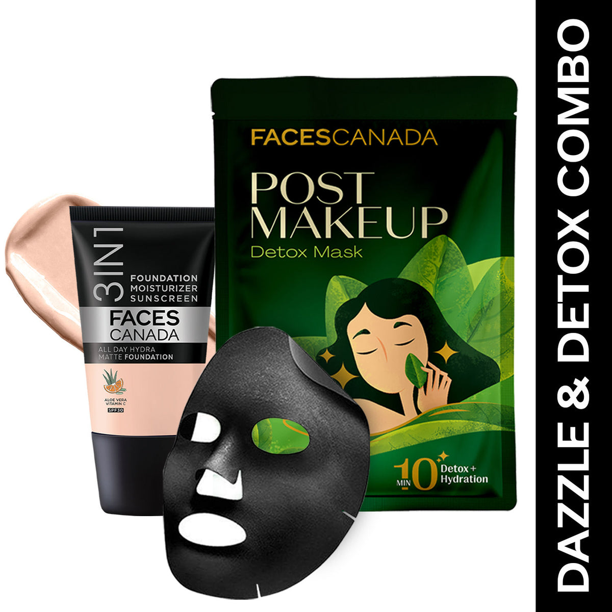Faces Canada Dazzle & Detox Combo – Hydra Matte Foundation Mini - Faces Canada
