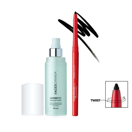 Faces Canada Eye & Face Combo – 50ml Fixer + Magneteyes Kajal - Faces Canada