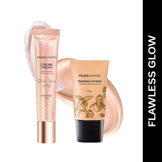 Faces Canada Flawless Glow Combo – Strobe Cream Rose Gold (18 ml) + Tinted Moisturizer - Faces Canada