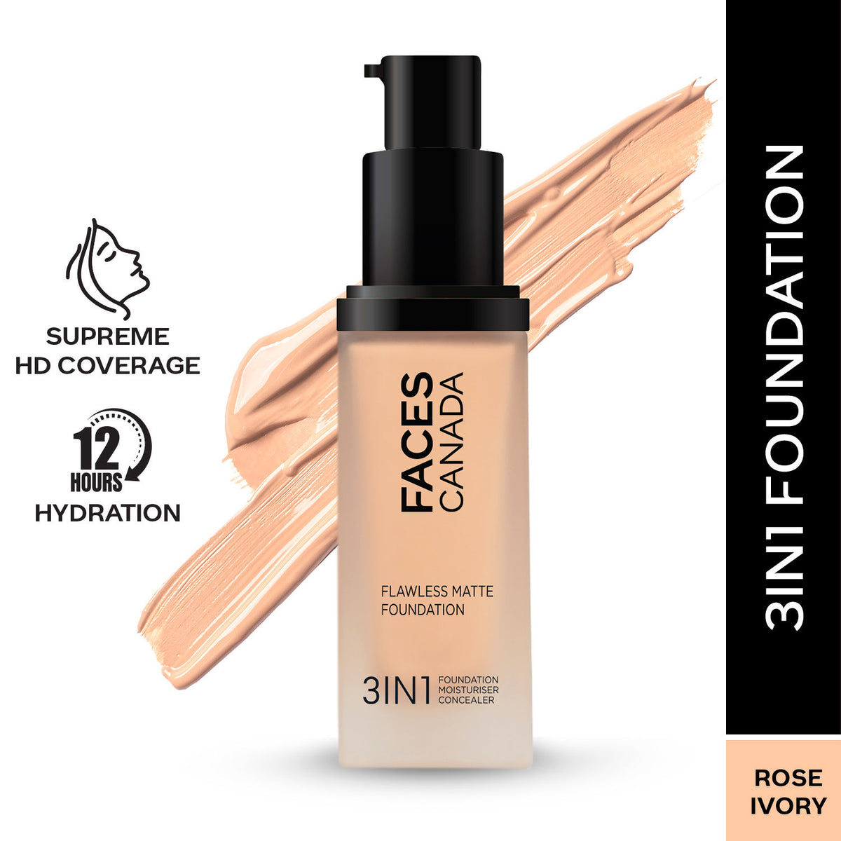 Faces Canada Flawless Matte Foundation – Rose Ivory 011, 30 ml - Faces Canada
