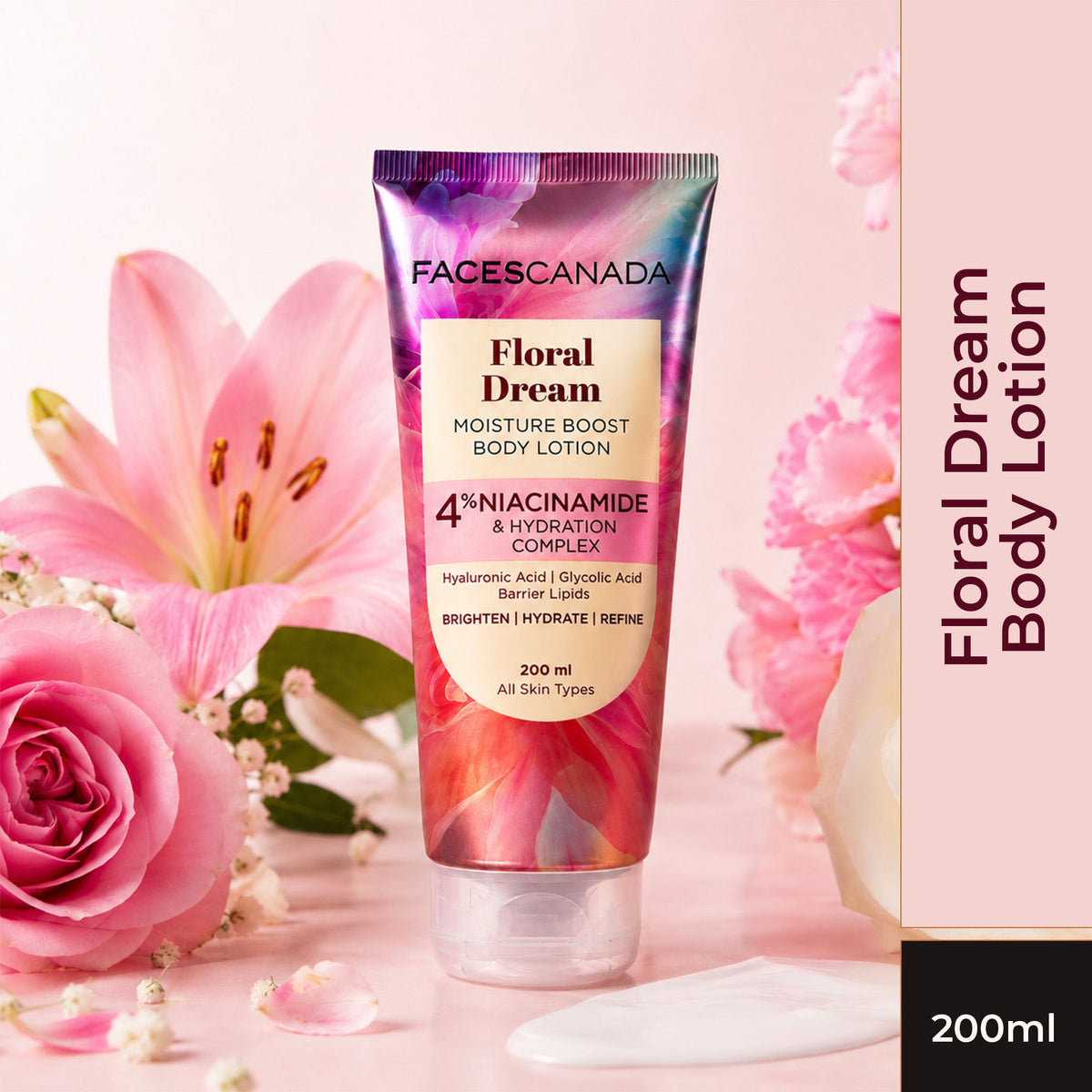 Faces Canada Floral Dream Moisture Boost Body Lotion for Women (200 ml) – Floral Fragrance - Faces Canada
