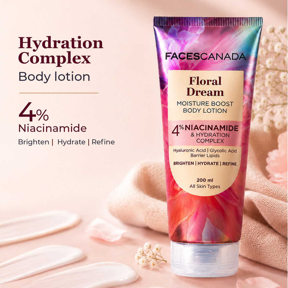Faces Canada Floral Dream Moisture Boost Body Lotion for Women (200 ml) – Floral Fragrance - image 3
