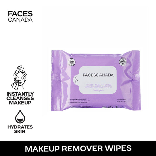 Faces Canada Fresh Clean Glow Makeup Remover Wipes - 10 Wipes – Gentle Purifying - Faces Canada