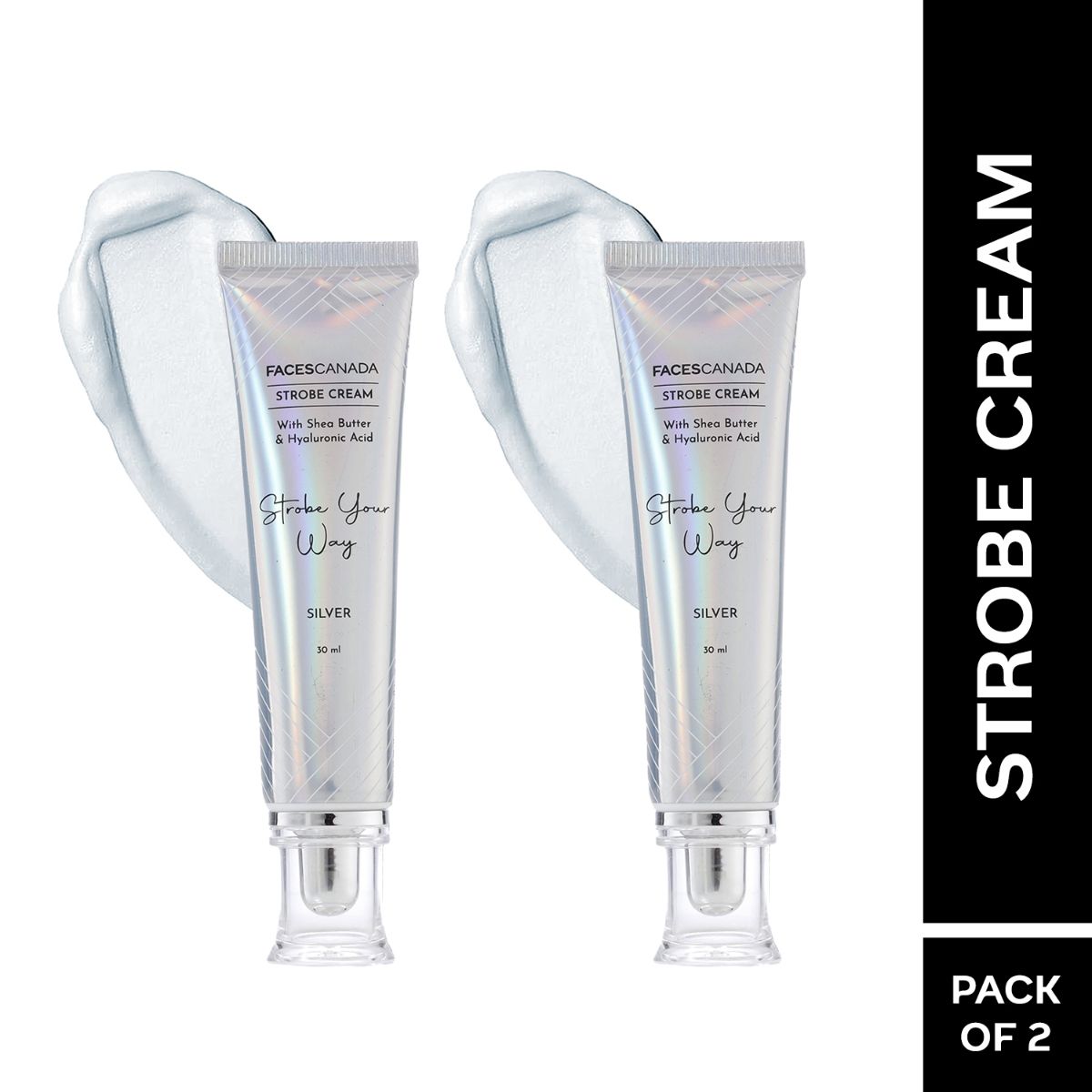 Faces Canada Glow & Shine Strobe Cream Combo – Silver (30ml x 2) (Pack of 2) - Faces Canada