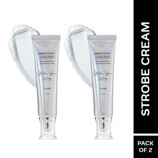 Faces Canada Glow & Shine Strobe Cream Combo – Silver (30ml x 2) (Pack of 2) - Faces Canada