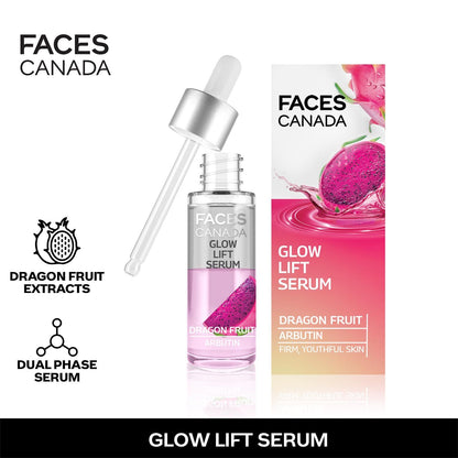 Faces Canada Glow Lift Serum, 27 ml – Dragon Fruit & Arbutin - Faces Canada