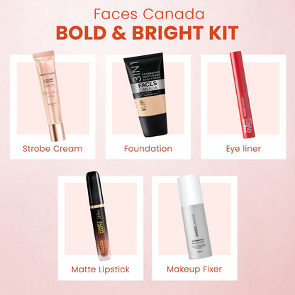 Faces Canada Glow On Point Kit (Ultime Pro Makeup Fixer 50 ml + Strobe Cream Mini – Rose Gold (18 gm) + All Day Hydra Matte Foundation - image 2