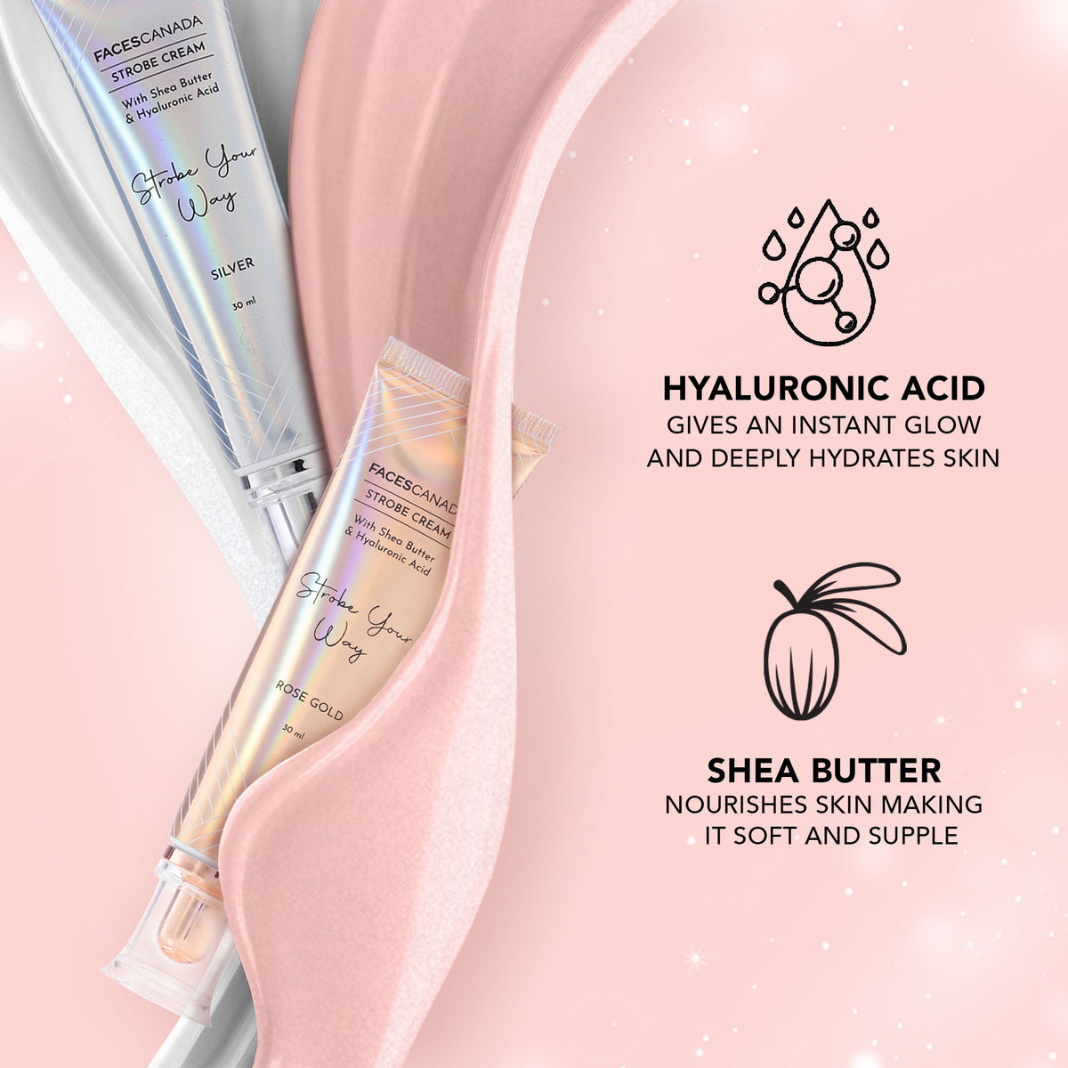 FACESCANADA Glow & Go Combo Kit – Rose Gold Strobe Cream (30Ml) & Makeup Fixer (50Ml) - image 3
