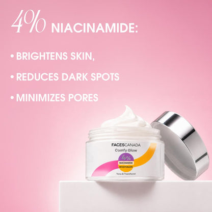 Faces Canada Comfy Glow 4% Niacinamide Moisturizer, 45 gm – Brightening & Hydrating Face Cream for Even Skin Tone - image 2
