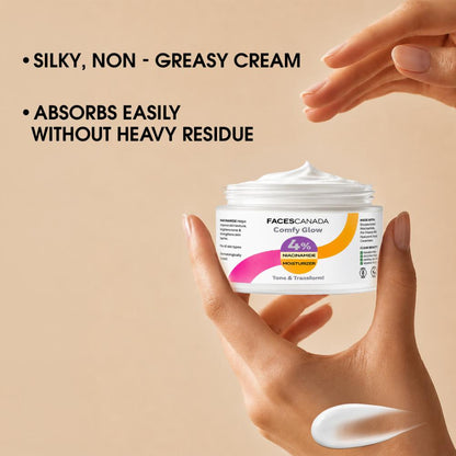 Faces Canada Comfy Glow 4% Niacinamide Moisturizer, 45 gm – Brightening & Hydrating Face Cream for Even Skin Tone - image 3