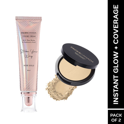 Faces Canada Instant Glow + Coverage Combo – Weightless Stay Matte Finish Compact - Faces Canada