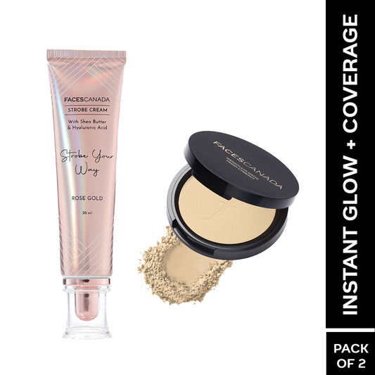 Faces Canada Instant Glow + Coverage Combo – Weightless Stay Matte Finish Compact - Faces Canada