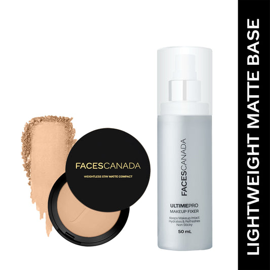 Faces Canada Lightweight Matte Finish Combo – Weightless Stay Matte Compact Powder - Faces Canada