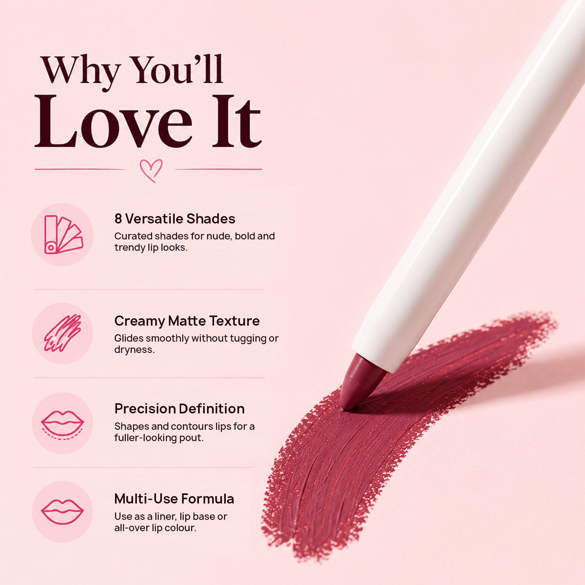 Faces Canada Line & Pout Collection Lip Liner Set – Pack of 8 Matte Lip Liners - image 3