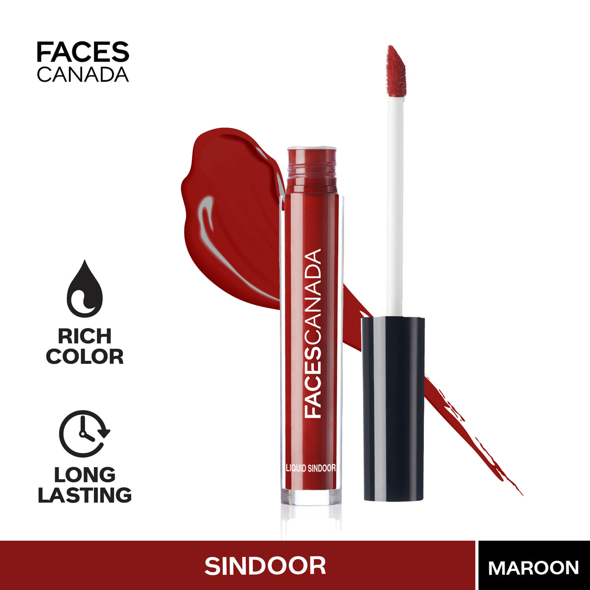Faces Canada Liquid Sindoor – Maroon, 2.5 ml - Faces Canada