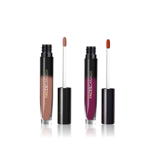 Faces Canada Luxe Lip Combo (Comfy Silk Liquid Lipstick – Lunar Brown & Comfy Silk Liquid Lipstick - Faces Canada
