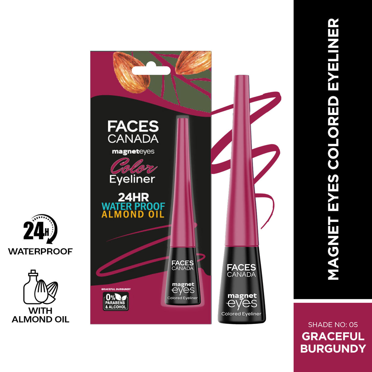 Faces Canada Magneteyes Color Eyeliner – Graceful Burgundy, 4 ml - Faces Canada