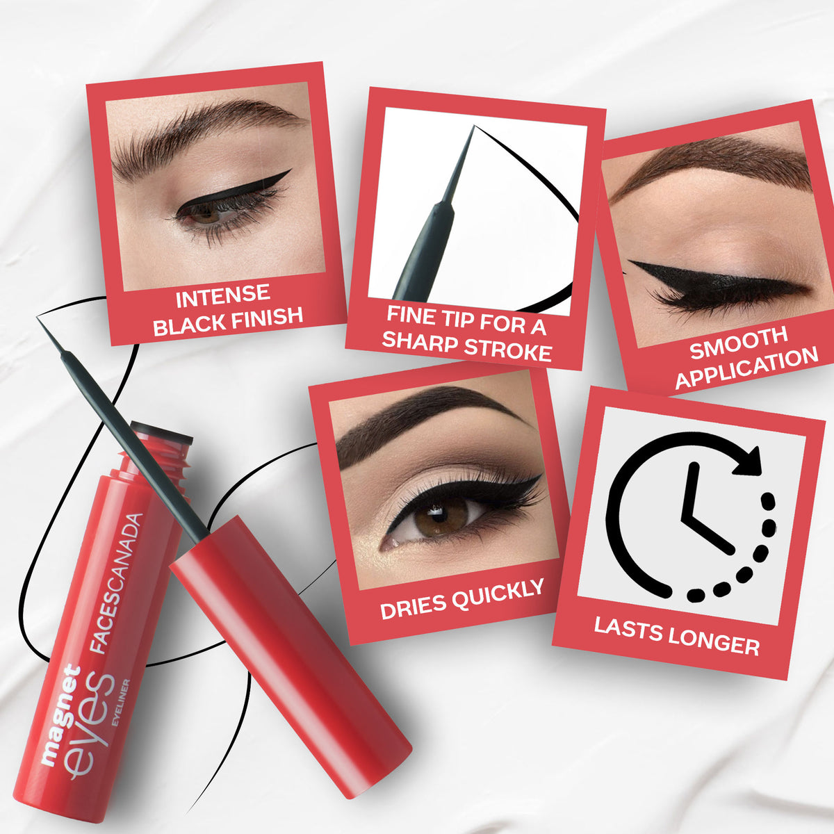 Faces Canada Magneteyes Eye Makeup Combo – Black Eyeliner (3.5ml) and Black Kajal (0.35g) - image 3