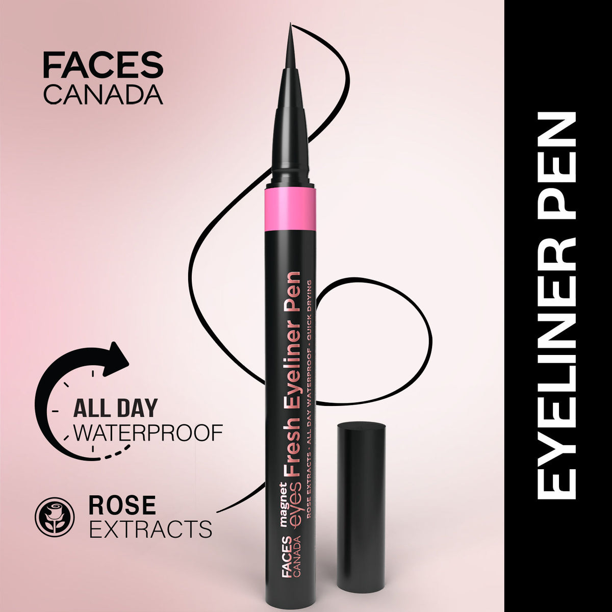 Faces Canada Magneteyes Fresh Eyeliner Pen – Black, 1 ml - Faces Canada