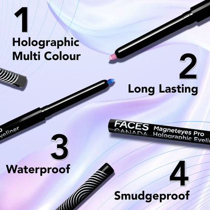 Faces Canada Magneteyes Pro Holographic Eyeliner – Confetti Sparkles 01, 0.25 gm - image 5