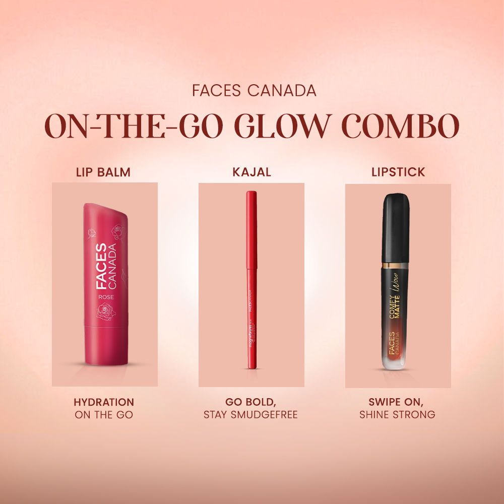 Faces Canada On-the-Go Glow Combo Makeup Kit (Comfy Matte Wow Liquid Lipstick – Cocoa Crush + Color Lip Balm - image 2